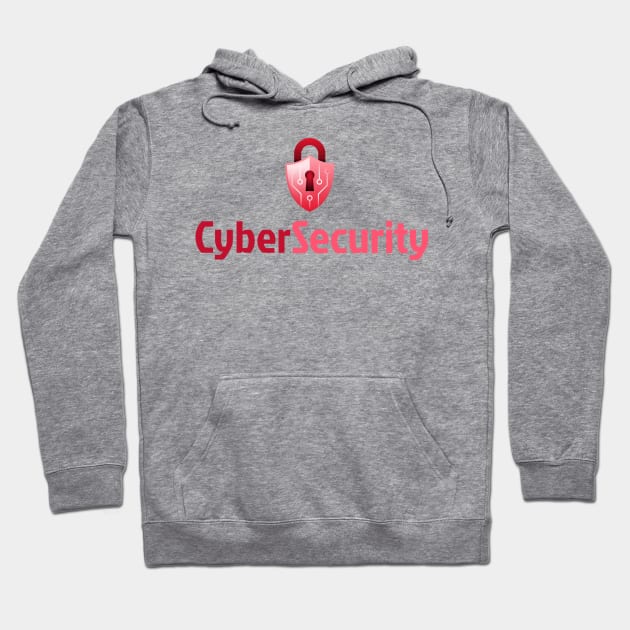 Cyber Security Lock Red Hoodie by Cyber Club Tees